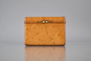 An Early 20th Century Burr Maple Concertina Cigarette Case with Yellow Metal Clasp with Stone Mount,