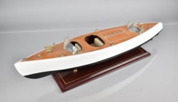 A Scale Model of a Speed Boat on a Stand, 63cm Wide