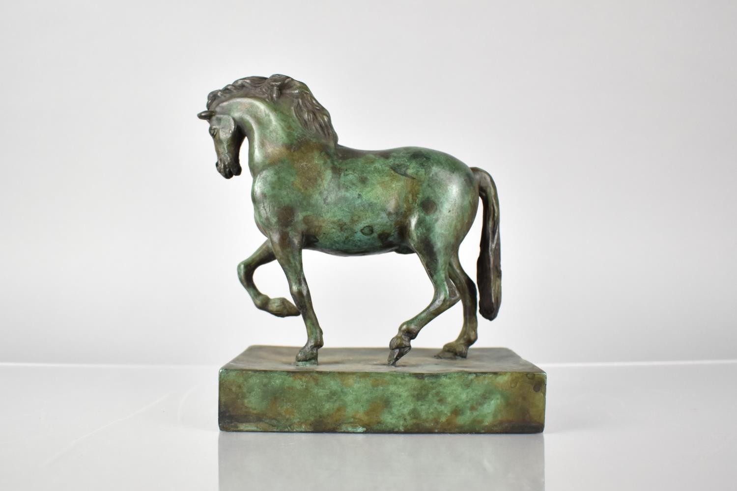 A Grand Tour Souvenir in Green Patinated Bronze, The Horse After Antonio Canova, Rectangular - Image 3 of 3