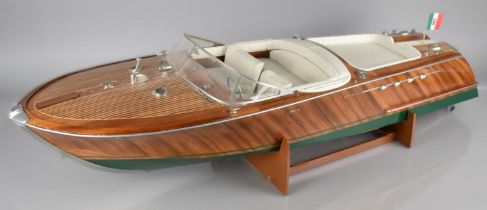 A Scale Model of an Italian 'Riva Aquarama' Speedboat on Stand, 84cm Wide