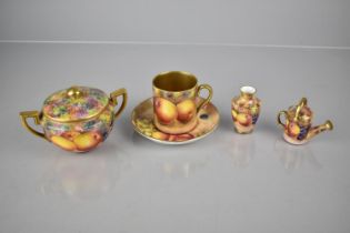 A Collection of G Delaney Hand Painted Porcelain, All Decorated with Still Life, Fruit and Berries