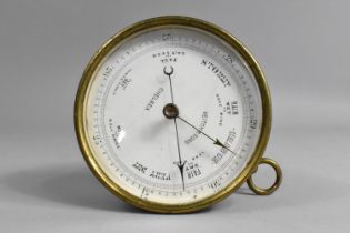 A 19th Century Circular Brass Cased Barometer by Veitch and Sons of Chelsea, 12cms Diameter