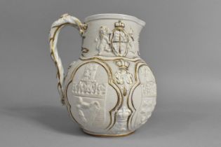 A 19th Century William Brownfield Cobridge Albion Relief Jug Depicting the Emblems of the Union with