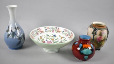 A Collection of Ceramics to Comprise Royal Copenhagen Vase, Poole Delphis Globular Vase with Short