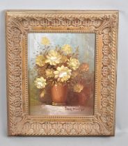 A Framed Oil, Still Life Vase of Roses by Jane Morden, Subject 19x24cm