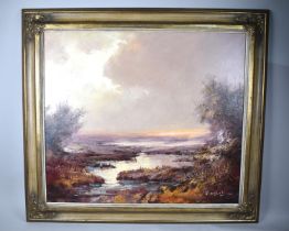 A Large Framed Oil on Canvas, by Michael Borbély, Signed and Dated '80, 78x68cm