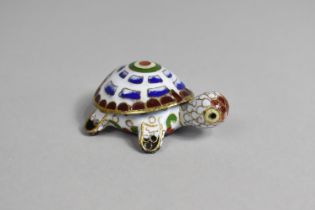 A Modern Enamelled Bronze Study of a Turtle, 5.5cms Long