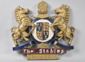 A Cold Painted Bronze Coat of Arms for Camden Town Stables Market, 30cms Wide and 28cms High