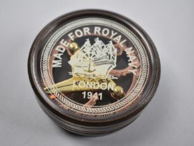 A Reproduction Combination Compass and Sundial in Circular Brass Case with Glazed Screw Off Lid