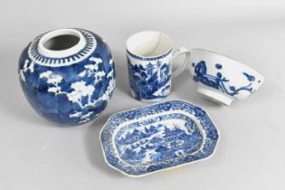 A Collection of Qing Period Chinese Porcelain to Comprise 18th Century Tankard, Rectangular Dish,