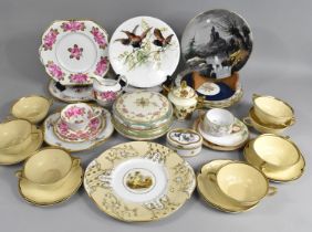A Collection of Various Ceramics to Comprise Hand Painted Plates, Royal Grafton Gilt and Blue