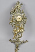 A 19th Century Pierced Brass Watch Holder Depicting Seated Father Time, Cherubs, Cockerel and Owl.