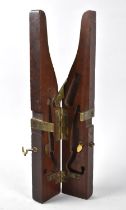 A Georgian Brass Mounted Treen Campaign Boot Pull Case, Empty, 31cms Long