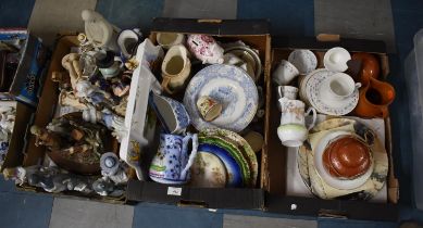 Three Boxes of Various Ceramics, Figures, Plates etc (Various Condition Issues)