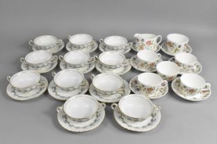 A Minton Tapestry Pattern Part Tea Set to Comprise Six Saucers, Five Cups, Milk Jug and a Sugar Bowl