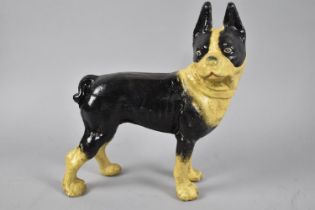 A Cold Painted Cast Iron Study of a Boxer Dog, 17cm Wide