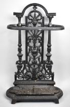 A Reproduction Cast Iron stick Stand with Removable Drip Tray, 52cms High