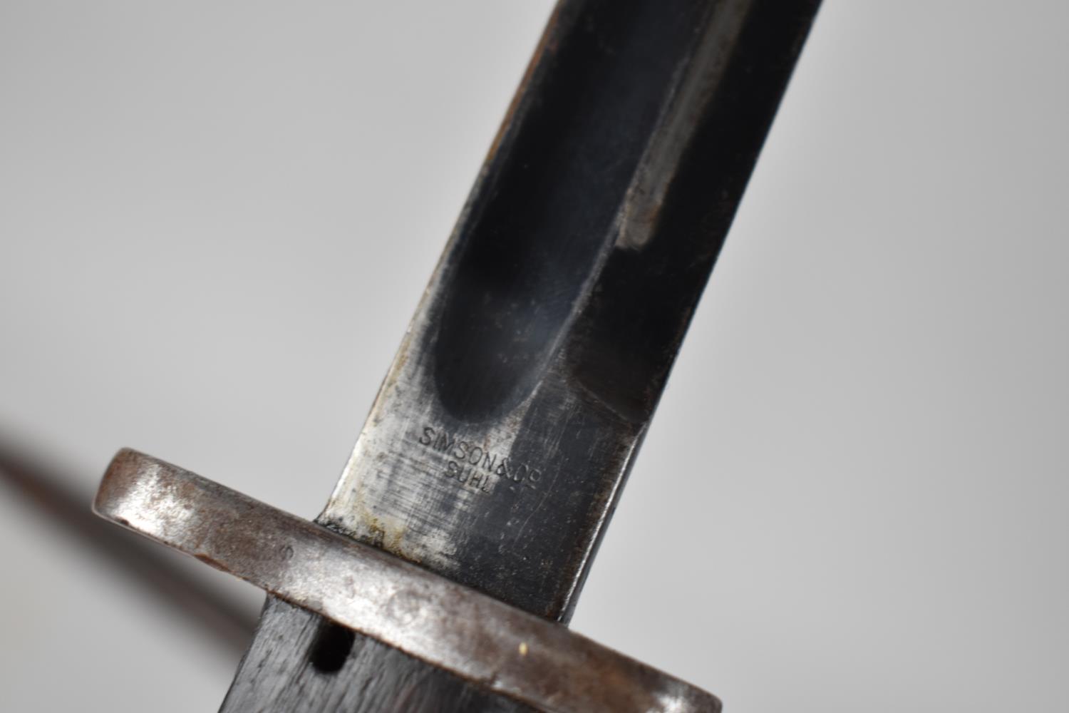 A German Third Reich Bayonet for MP34 Rifle by Simson of Suhl, Numbered A3379 - Image 2 of 2