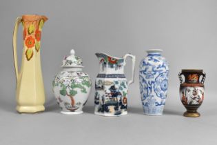 A Collection of Various Ceramics to Comprise Oriental Blue and White Vase, Baluster Vase and Cover