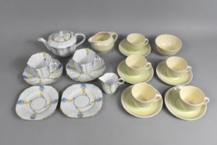 Two Part Art Deco Services to Comprise Floral Melba China Part Tea Set and a Burleigh Ware Coffee