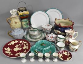 A Collection of Various Ceramics to Comprise Glazed Jardiniere, Majolica Jug, Tankard, Trefoil Dish,