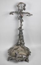 A Heavy Cast Metal Stick Stand with a Sporting Scene Decoration, Gun Dog and Game, 60cm High