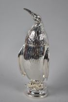 A Heavy Silver Plated Novelty Sugar Sifter in the Form of an Emperor Penguin