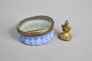 A 19th Century Gilt Metal Seal Inscribed with Two Interlinked Hearts and 'Separated But Not