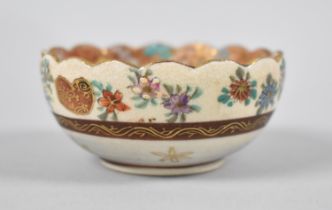 A Small Satsuma Bowl Decorated with Interior Scene, Small Chip to Inner Rim, 7.5cm Diameter