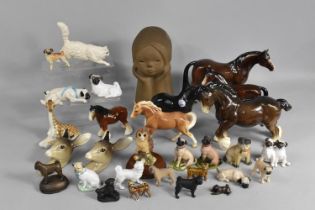 A Collection of Various Animal Ornaments to Include Pugs, Horses etc (Some pieces with condition