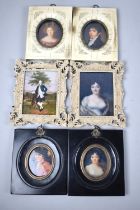 Three Pairs of Reproduction Printed Portrait Miniatures