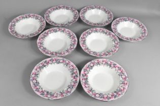 A Set of Eight Royal Albert Rose Garland Pattern Bowls