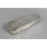 An 18th Century German Silver Plated Tobacco Box, Hinged Lid Decorated in Relief with Scene From the