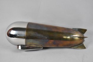 A Reproduction Silver Plated Novelty Cocktail Shaker in the Form of German Zeppelin Airship, the