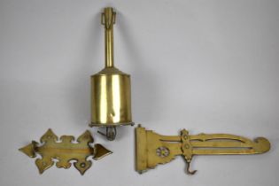 A Late 19th Century Clockwork Brass Meat Jack with Hinged Crane