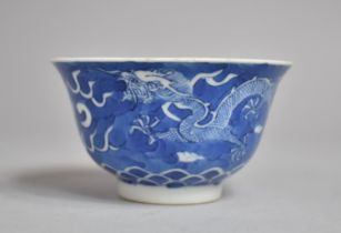 A Chinese Porcelain Blue and White Tea Bowl Decorated with Dragon Chasing Flaming Pearl, Condition