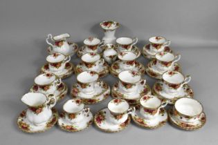 A Royal Albert Old Country Roses Service to Comprise Eleven Cups, Coffee Cans, Milk Jug, Sugar Bowl,