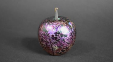 A Modern Isle of Wight Glass Paperweight in the Form of an Apple, 7.5cms High