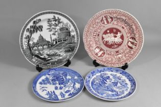 Four Various Spode Plates to Comprise Spode Archive Collection 'Greek', 'Rome' and Two Willow