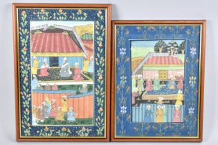 Two North Indian/Persian Framed Paintings, Larger 34x22cms