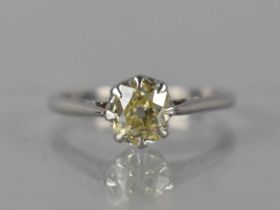 An Antique Platinum and Diamond Solitaire Ring, Central Old Cut Diamond Measuring 1.10ct, Fancy