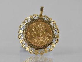 An Edward VII Sovereign, Dated 1907, Mounted in a Pierced 9ct Gold Framed Pendant Marked for S&K,