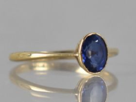A Late 19th/Early 20th Century Sapphire and 18ct Gold Solitaire Ring, Oval Cut Sapphire Measuring
