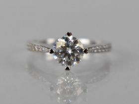 An 18ct White Gold and Lab Grown Diamond Ring, Centre Round Brilliant Cut Stone Measuring 6.8mm