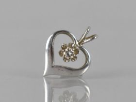A Diamond Pendant, Central Round Brilliant Cut Diamond Measuring 2.2mm, Mounted in 6 White Metal