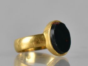 A Victorian 22ct Gold and Bloodstone Ring, Oval Bloodstone Panel Measuring 12mm by 10mm Collet Set