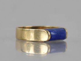 A 9ct Gold and Lapis Lazuli Ring having Domed Rectangular Lapis Panel Measuring 8mm Wide at Top