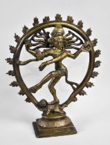 A Modern Bronze Indian Temple Ornament Depicting Lord Vishnu, 22cms High