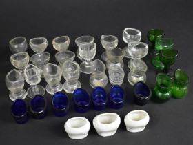 A Collection of Various 19th and 20th Century Glass and Ceramic Eye Wash Glasses