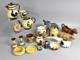 A Collection of Various Pottery to Comprise C. H. Brannam Studio Pottery Dishes, Torquay Ware,